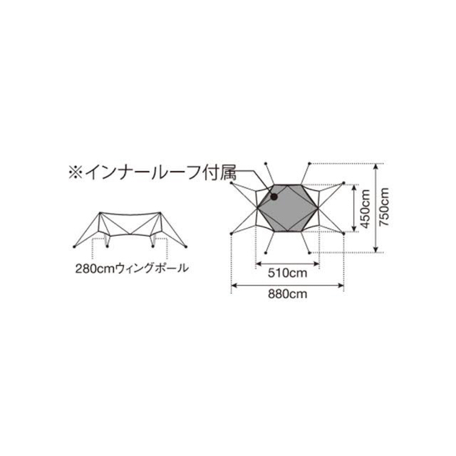 Snow Peak(スノーピーク)のスノーピーク takibiタープ オクタ ポール ペグ セット スポーツ/アウトドアのアウトドア(テント/タープ)の商品写真