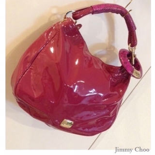 ジミーチュウ(JIMMY CHOO)の定価20万円程 ジミーチュウ 🤎 赤パープル 肩がけ & ハンドバッグ(ハンドバッグ)