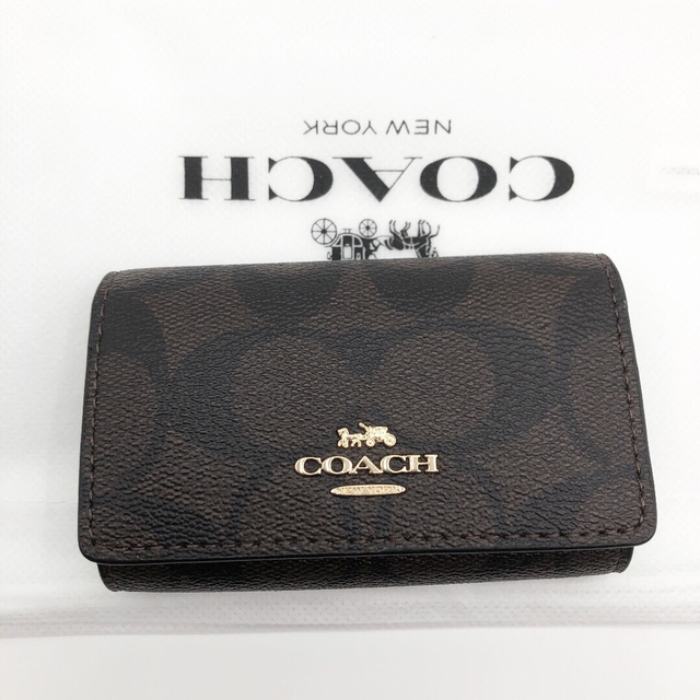 【COACH☆新品】大人気!男女兼用!ファイブ リング キー ケース!ブラウン!
