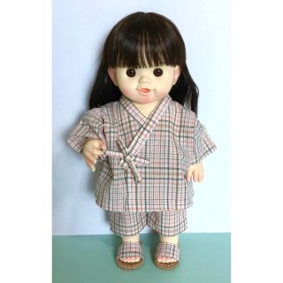 ハンドメイド　ぽぽちゃん甚平（チェック）　新品(おもちゃ/雑貨)