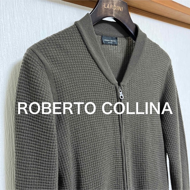 【美品】ROBERTO COLLINA ジップアップ ブルゾン カーキ　46