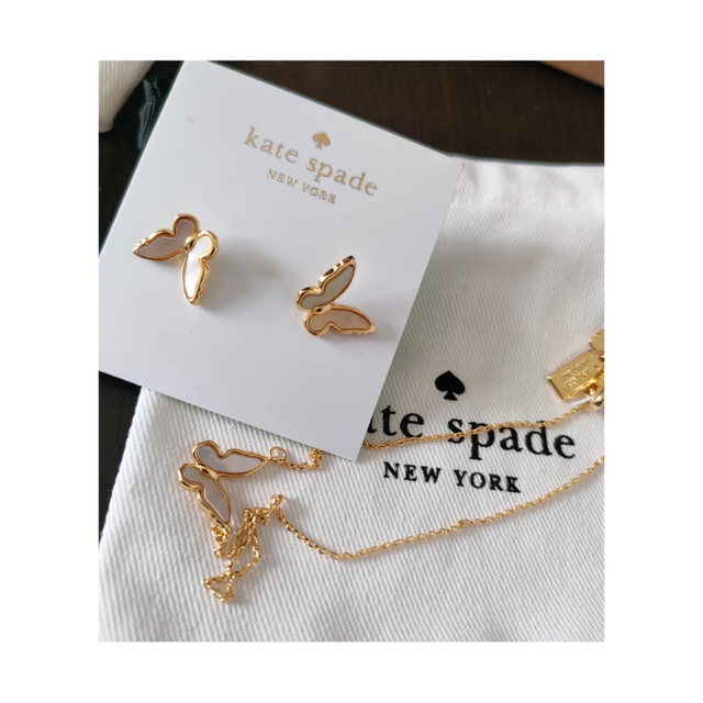 kate spade new york(ケイトスペードニューヨーク)のkate spade バタフライネックレスピアスセット レディースのアクセサリー(ネックレス)の商品写真