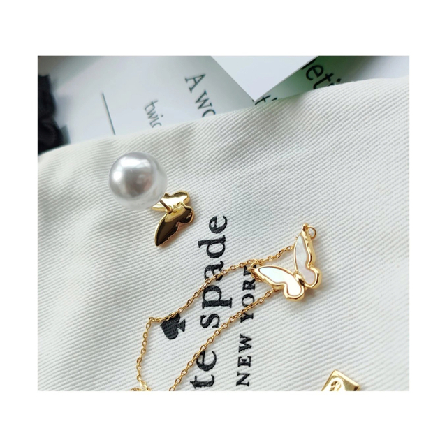 kate spade new york(ケイトスペードニューヨーク)のkate spade バタフライネックレスピアスセット レディースのアクセサリー(ネックレス)の商品写真