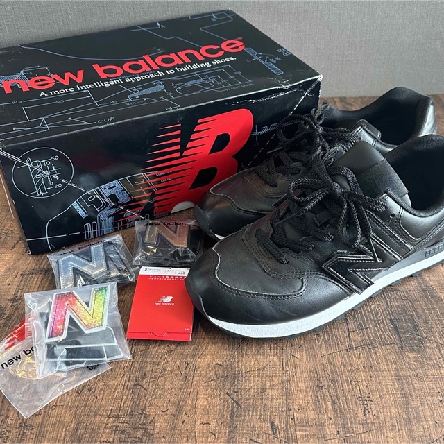 New Balance(ニューバランス)のニューバランス ML574NL 28cm ブラック　レザー 黒 革　 メンズの靴/シューズ(スニーカー)の商品写真
