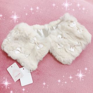 リズリサ(LIZ LISA)の☆リズリサLIZLISA☆チビリボン付き☆ラビットファーティペット☆新品(マフラー/ショール)