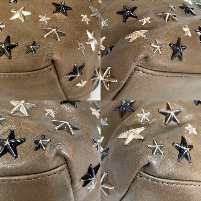 JIMMY CHOO - 【極美品】JIMMY CHOO SOFIA/M カーキ スタッズ トート
