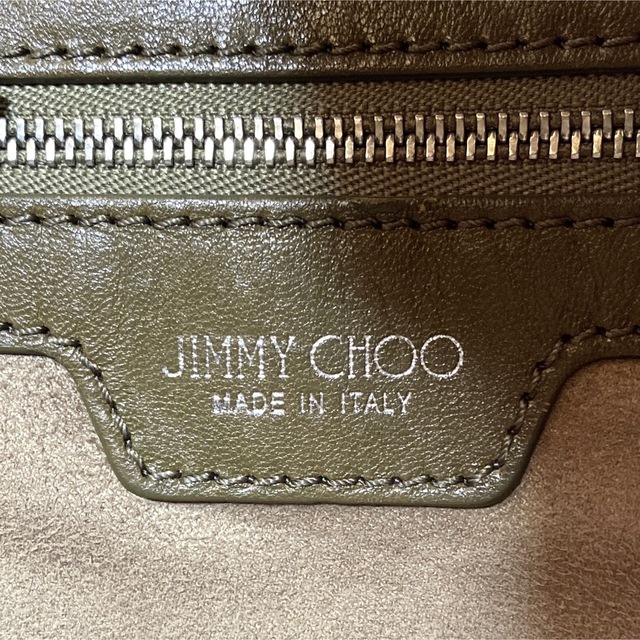 【極美品】JIMMY CHOO SOFIA/M カーキ スタッズ トートバッグ