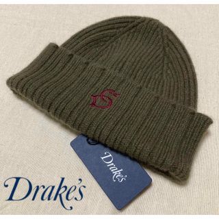 ドレイクス(DRAKES)の【新品】Drake's／ドレイクス／ニットキャップ／カーキ(ニット帽/ビーニー)