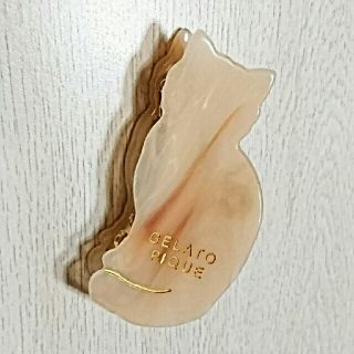 ジェラートピケ(gelato pique)の新品【ジェラートピケ】きれいなマーブル調★かわいい猫さんヘアクリップ★未使用(バレッタ/ヘアクリップ)