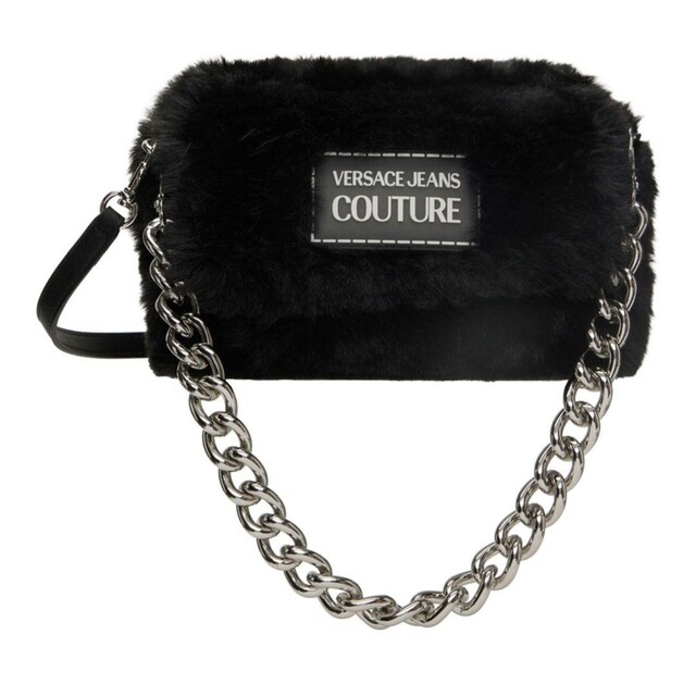 VERSACE JEANS COUTURE ショルダーバッグ ブラック ファー-