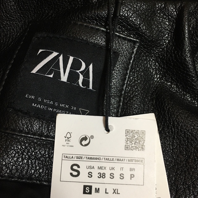 未使用 ZARA MAN 本革 レザー スタジャン ライダース ジャケット