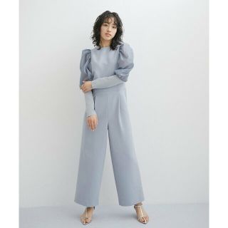 アダムエロぺファム(ADAM ET ROPE' FEMME)の【ブルー系（45）】【オケージョン対応】バルーンスリーブロンパース(サロペット/オーバーオール)