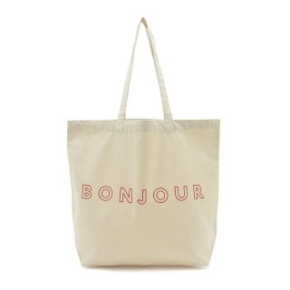 ボンジュールレコーズ(bonjour records)の【キナリ（16）】bonjour records original LOGO TOTE(トートバッグ)