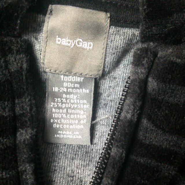 GAP(ギャップ)のGAPベロア アニマル柄パーカー 90 キッズ/ベビー/マタニティのキッズ服女の子用(90cm~)(その他)の商品写真