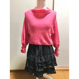 ドーリーガールバイアナスイ(DOLLY GIRL BY ANNA SUI)の☆ドーリーガールバイアナスイ オレンジピンク ニット  美品☆(ニット/セーター)