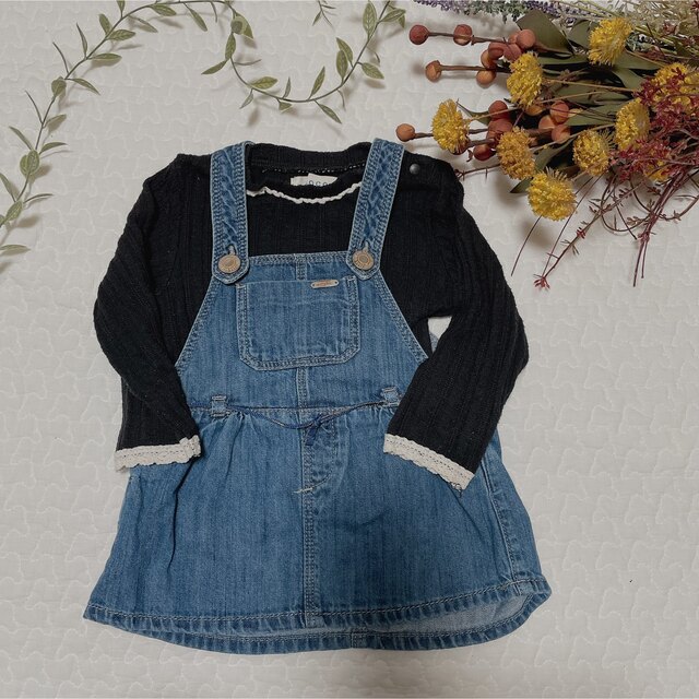 ZARA KIDS(ザラキッズ)のzarababy デニムジャンパースカート　サロペット キッズ/ベビー/マタニティのベビー服(~85cm)(ワンピース)の商品写真