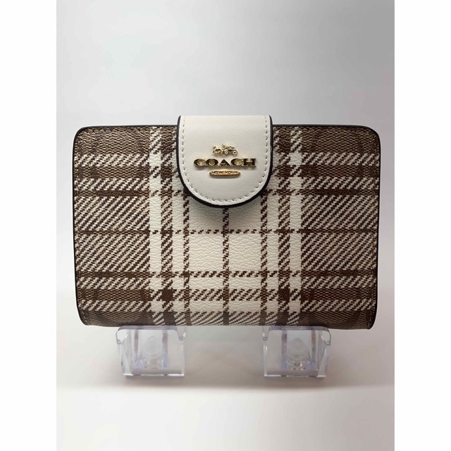 COACH(コーチ)の COACH 二つ折り財布C6011 カーキ×チョークマルチ シグネチャー レディースのファッション小物(財布)の商品写真