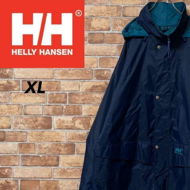 HELLY HANSEN(ヘリーハンセン)のヘリーハンセン　マウンテンパーカー　刺繍ロゴ　ネイビー　ビッグシルエット　XL メンズのジャケット/アウター(マウンテンパーカー)の商品写真