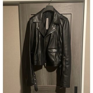 Rick Owens リックオウエンス　製品加工　ブラックレザーライダース