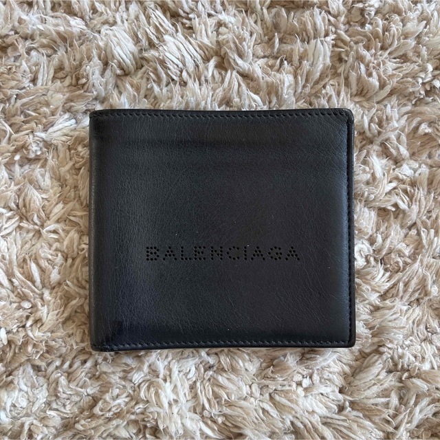 バレンシアガ　財布　折りたたみ財布　二つ折り　黒