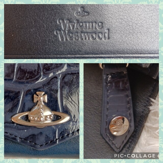 Vivienne Westwood(ヴィヴィアンウエストウッド)の【Vivienne Westwood】長財布 オーブ クロコ型押し ネイビー レディースのファッション小物(財布)の商品写真