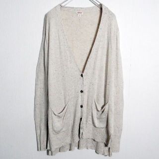 モッシモ(MOSSIMO)のMOSSIMO モッシモ ニット カーディガン 薄手 L ベージュ(カーディガン)