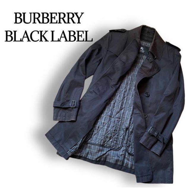 【美品】BURBERRY BLACK LABEL バーバリー トレンチコート 黒 | フリマアプリ ラクマ