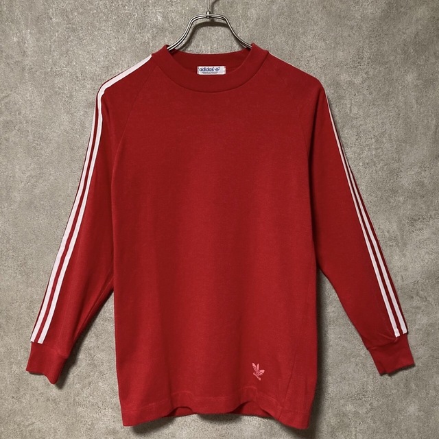 adidas(アディダス)の【希少】ヴィンテージ デサント製 アディダス adidas ライン ロゴ ロンT メンズのトップス(Tシャツ/カットソー(七分/長袖))の商品写真