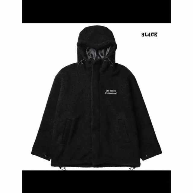 エンノイ Ennoy BOA HOODED JACKET ボアジャケット L 黒