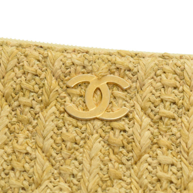 CHANEL シャネル ココマーク ラフィア フクロウ クラッチ バッグ ベージュ 24949149