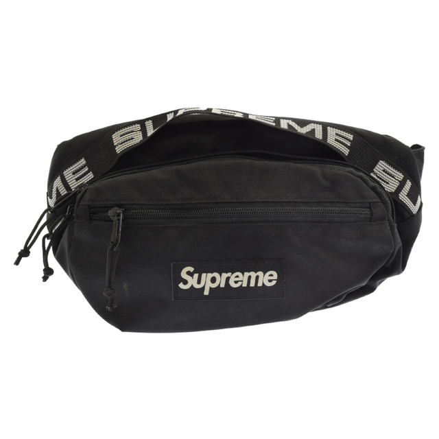 SUPREME シュプリーム 18SS CORDURA Waist Bag コーデュラ テープロゴデザインウエストバッグ ポーチ ブラック