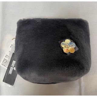 マリークワント(MARY QUANT)のmary quantマリークヮント♡ファーメタルデイジーポーチグレー新品(ポーチ)