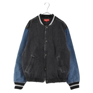 シュプリーム(Supreme)のSUPREME シュプリーム 18SS Denim Varsity Jacket デニム バックロゴ バーシティー ジャケット ウォッシュ加工 スタジャン マルチカラー(Gジャン/デニムジャケット)