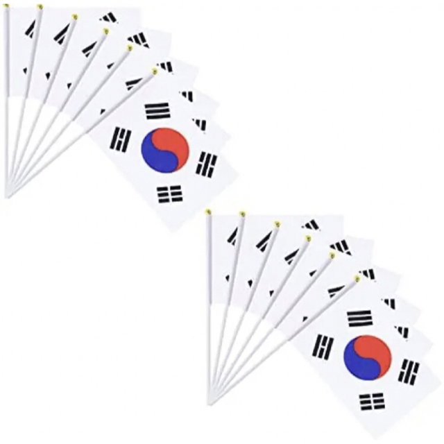 12枚韓国手旗，韓国国旗，韓国の旗，South Korean flag