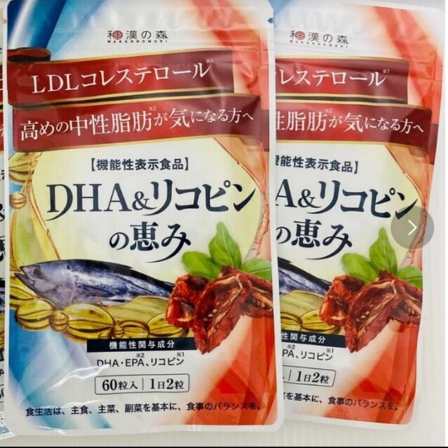 和漢の森 DHA&リコピンの恵み 60粒入 2袋 賞味期限24年10月