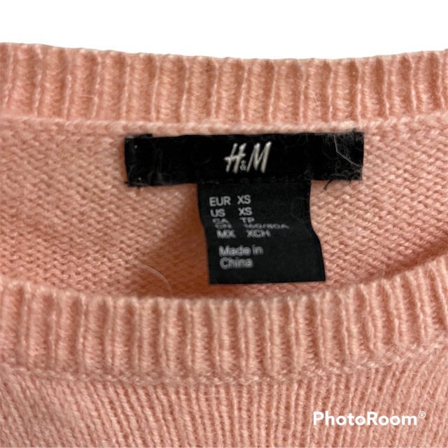 H&M(エイチアンドエム)のH&M  ピンク　アンゴラ混ニット レディースのトップス(ニット/セーター)の商品写真