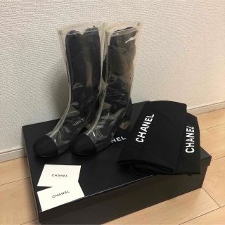 CHANEL - CHANEL シャネル PVC ブーツ ロングブーツ クリアの通販|ラクマ