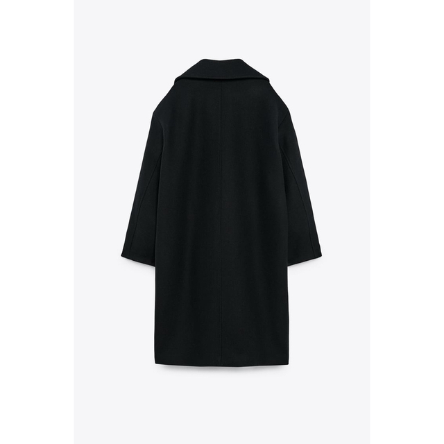 ZARA(ザラ)のZARA オーバーサイズカシミヤブレンドコート MANTECO  ブラック XS レディースのジャケット/アウター(ロングコート)の商品写真