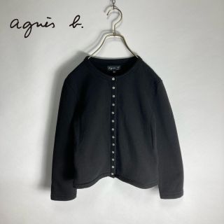 アニエスベー(agnes b.)のアニエスベー　agnes b. プレッション　カーディガン　スウェット　黒　S(カーディガン)