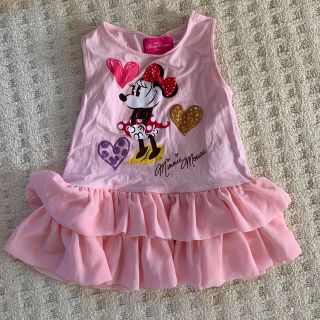 ディズニー(Disney)の子供服 ディズニー ミニー ノースリーブ 女の子 110(Tシャツ/カットソー)