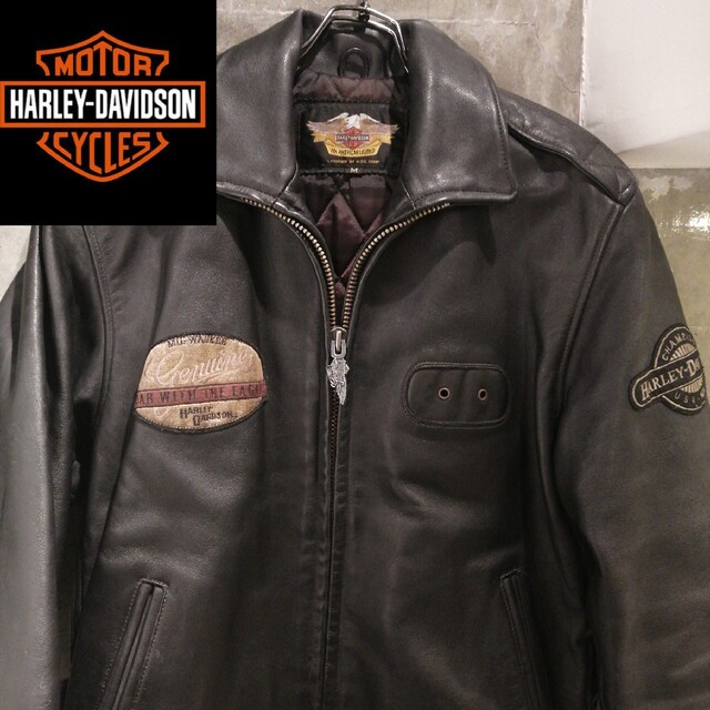 Harley Davidson   牛革 ワッペンハーレーダビッドソン レザー