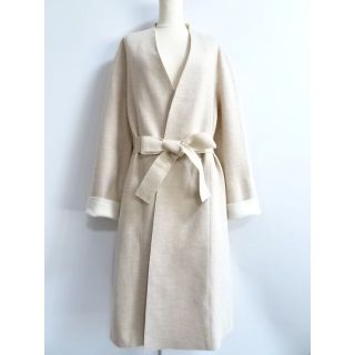 ルネ(René)の【未使用に近い】Reneルネコート36　ベージュホワイト　ウール　カーディガン(ロングコート)