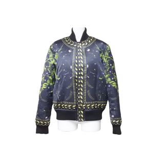 ジバンシィ(GIVENCHY)のGivenchy ジバンシー 花柄 黒豹 ブルゾンジャケット ブラック ボンバージャケット 総柄 アウター サイズ34 美品 中古 45857(ブルゾン)