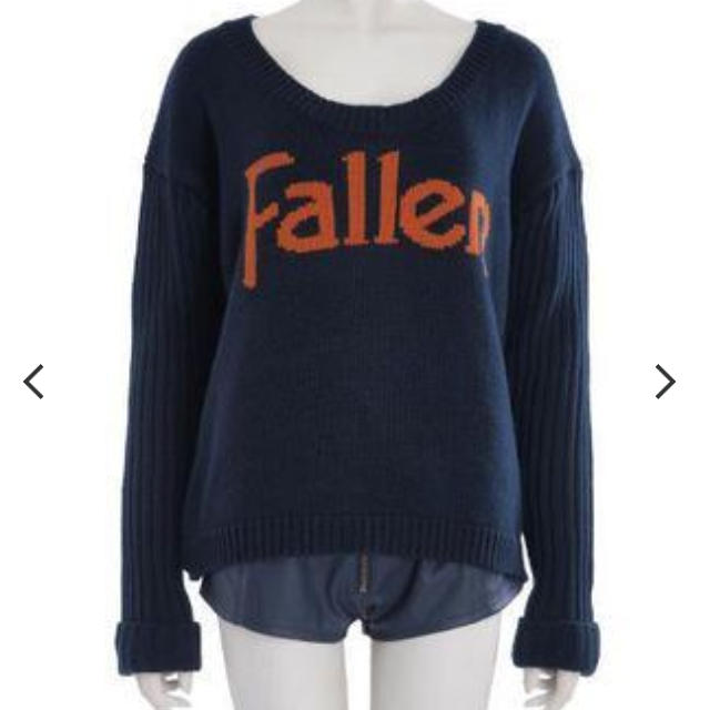 GYDA(ジェイダ)のFallenリブニットTOPS ネイビー レディースのトップス(ニット/セーター)の商品写真