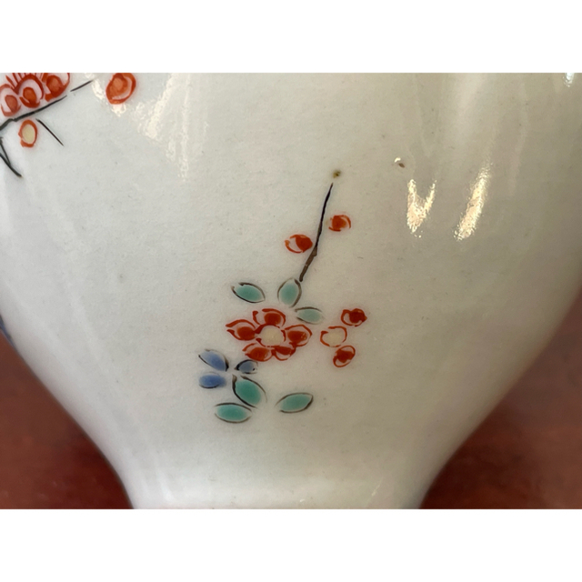 骨董 アンティーク 柿右衛門 色絵 梅文 輪花縁 小碗 盃 酒盃 小鉢 輪花