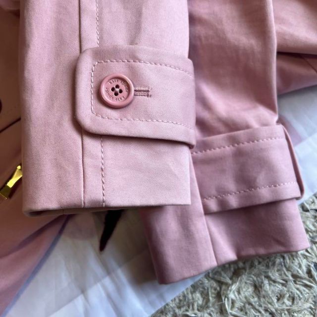 【美品】kate spade ロングトレンチコート ピンク ベルト 0 S