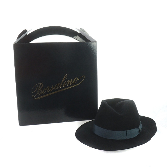 Borsalino(ボルサリーノ)のボルサリーノ Borsalino ハット 帽子 60 ウール 黒  レディースの帽子(その他)の商品写真