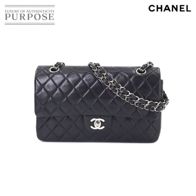 シャネル CHANEL マトラッセ 25 チェーン ショルダー バッグ レザー ブラック A01112 シルバー 金具 ヴィンテージ VLP 90176295オープンポケット×１内側