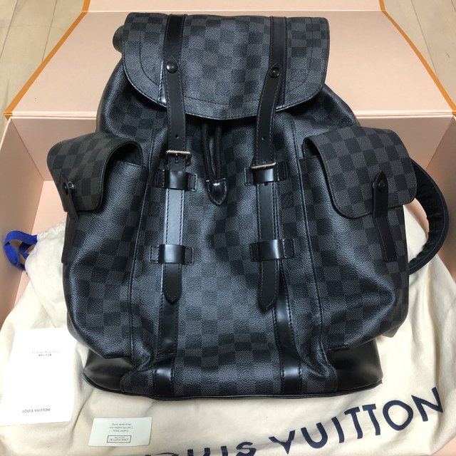 【アウトレット☆送料無料】 ヴィトン - VUITTON LOUIS クリストファー 〈ダミエ・グラフィット〉 PM バッグパック+リュック