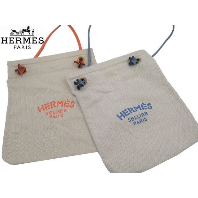 HERMES エルメス　アリーヌ　ミニ PM　キャンバス　バッグ　オレンジバッグ